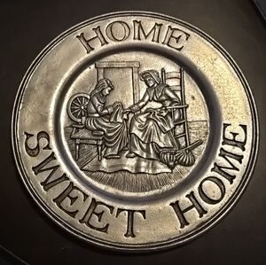 Vintage Sexton Home Sweet Home Pewter Collectible Plate